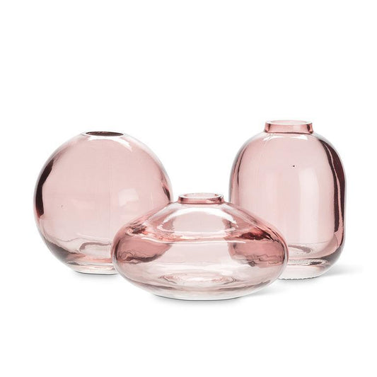 Pink Glass Bud Vases