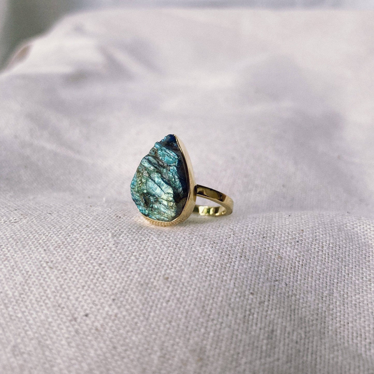 Rough Labradorite Ring sz 6.25