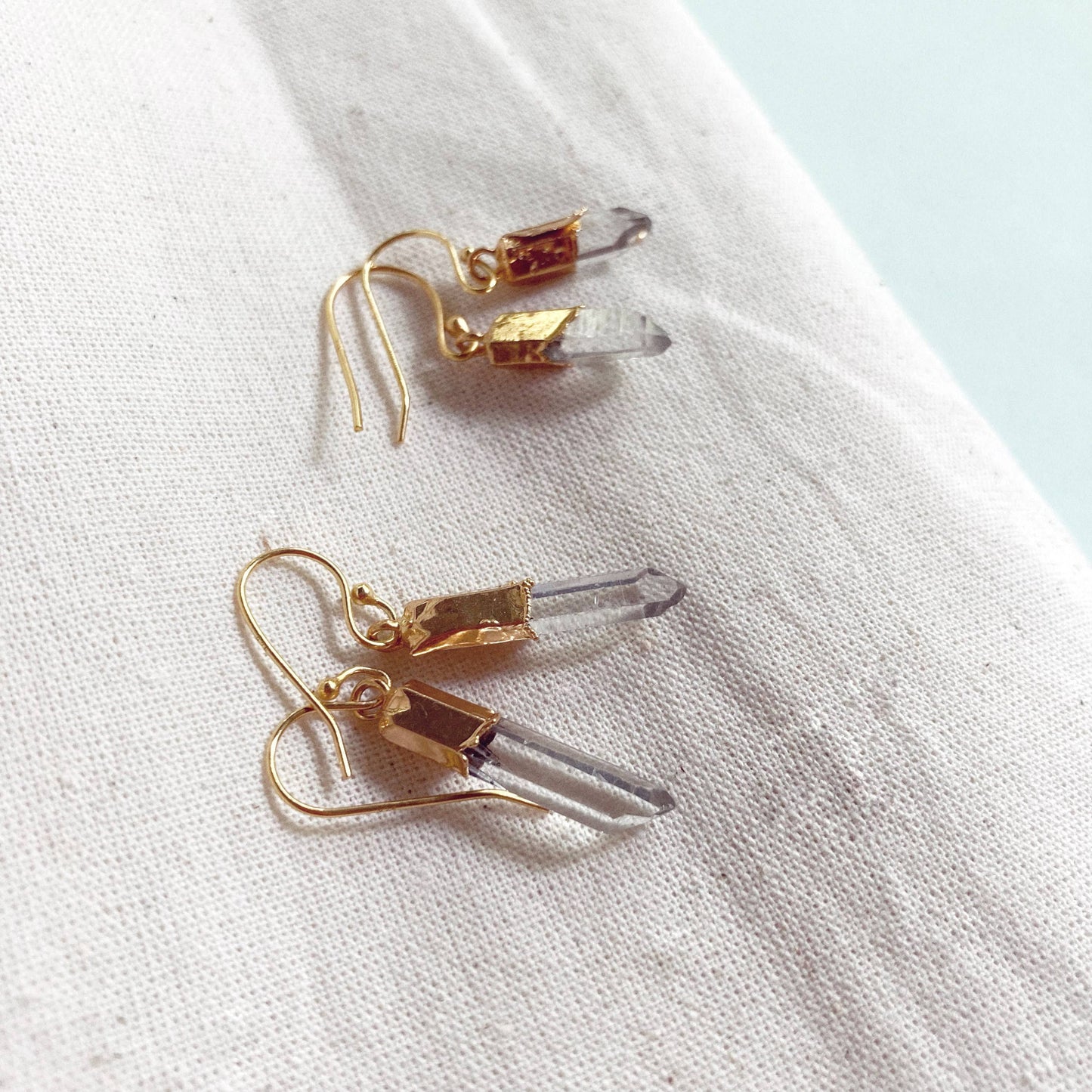 Gold Dipped Crystal Earrings