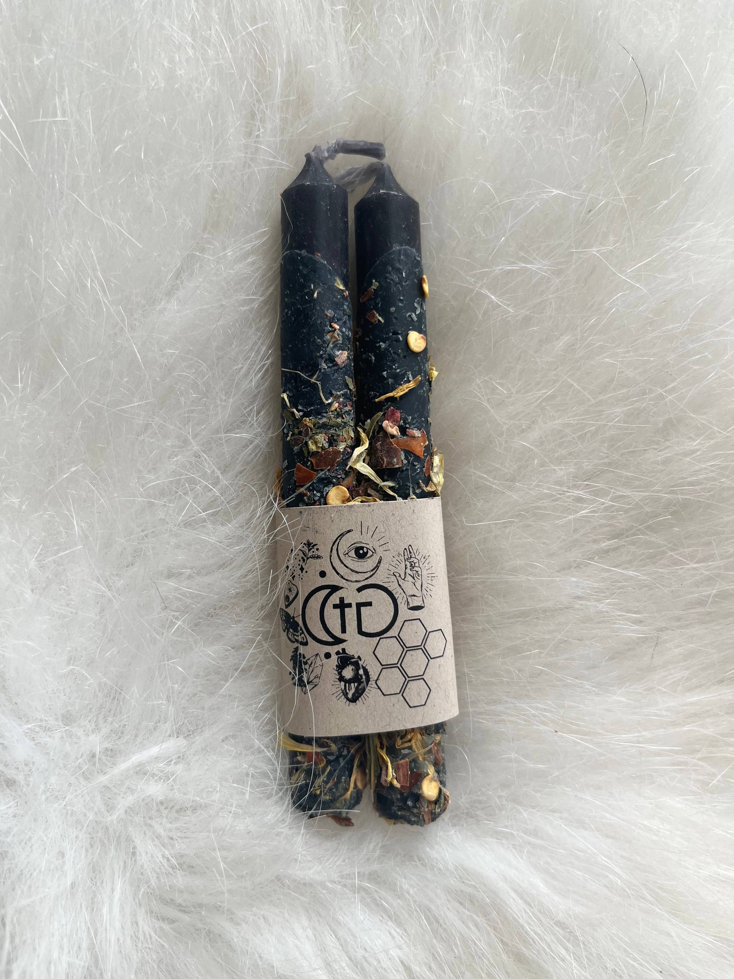 Black ritual candles