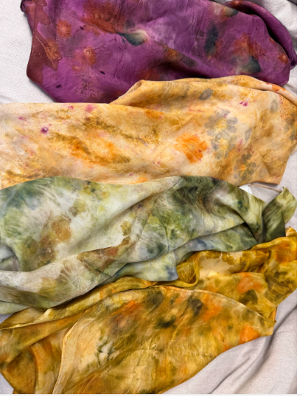 Botanically Dyed Silk Scarfs Square