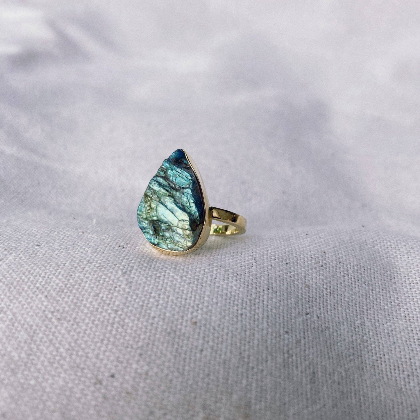 Rough Labradorite Ring sz 6.25