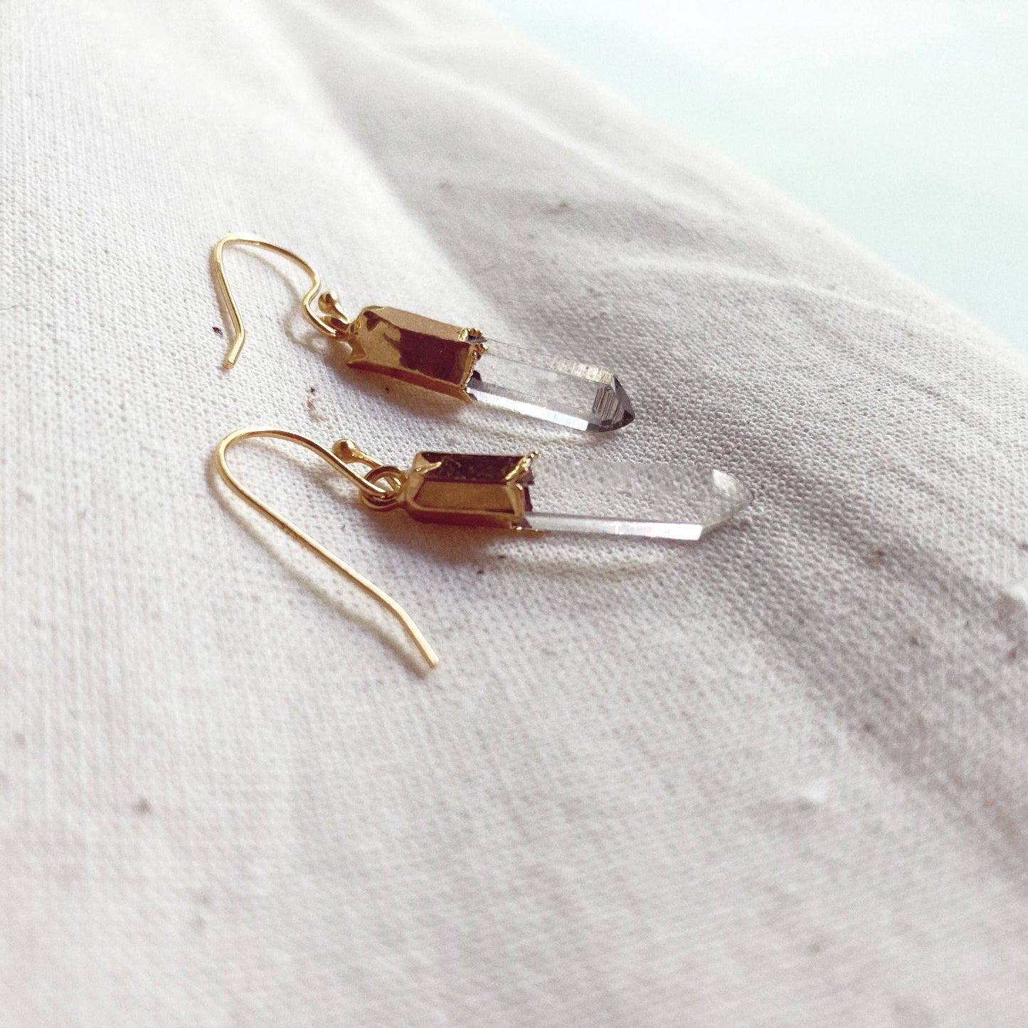 Gold Dipped Crystal Earrings