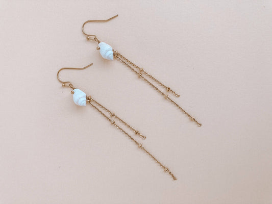 Dainty Mermaid Shell Earrings