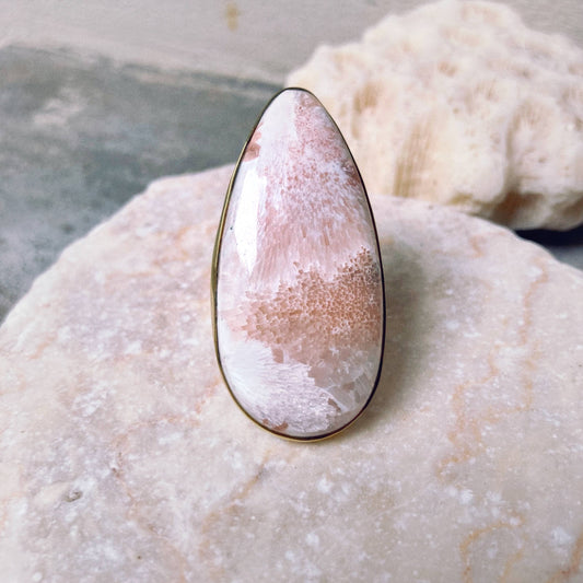 Scolecite Ring Brass