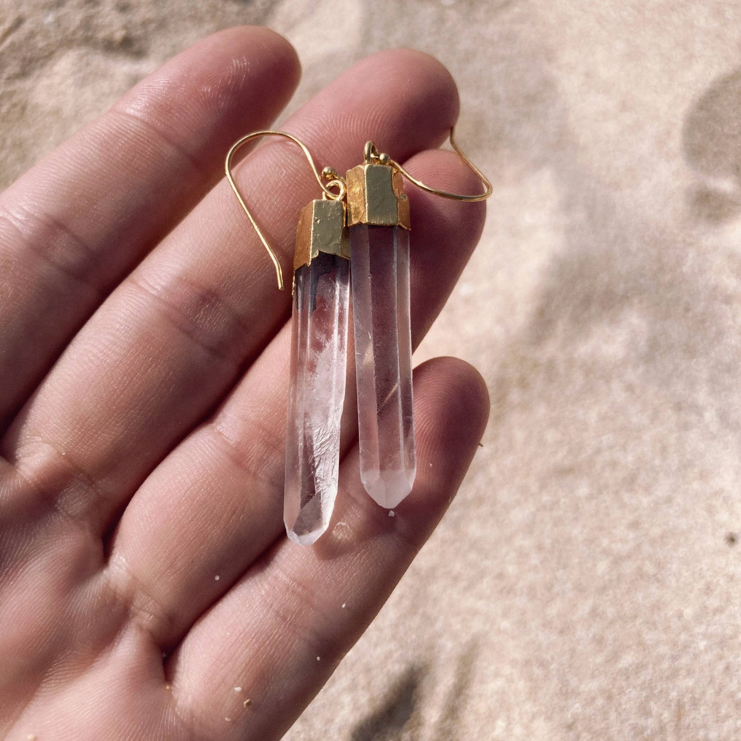 Gold Dipped Crystal Earrings