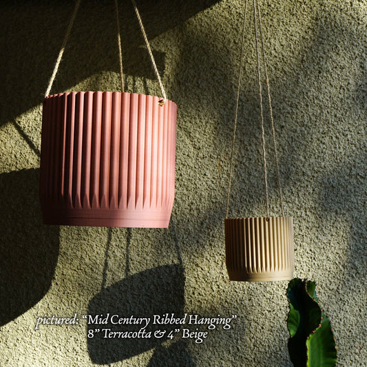 Rosebud | Ribbed Hanging Planters 3D Printed